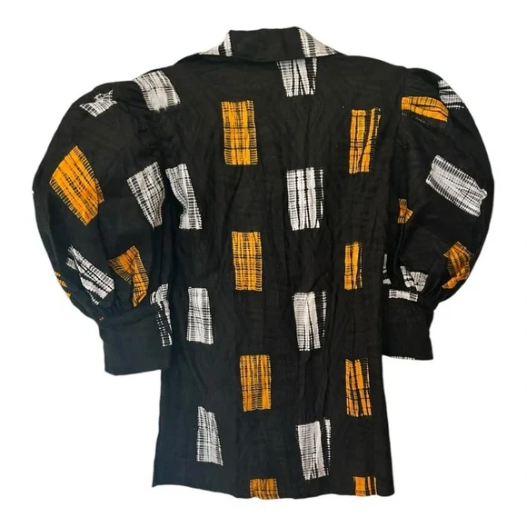 Busayo Tola Blouse Statement Balloon Sleeve 100% Cotton size small - Picture 5 of 5